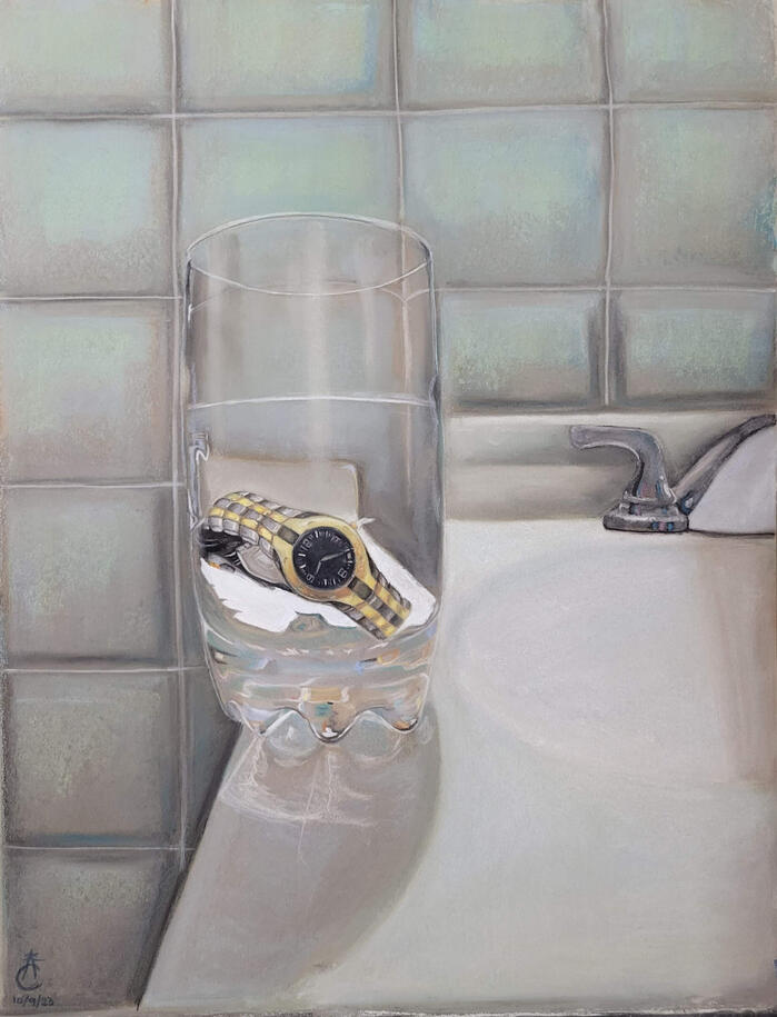 Chalk Pastel on Grey Paper, 18 x 23