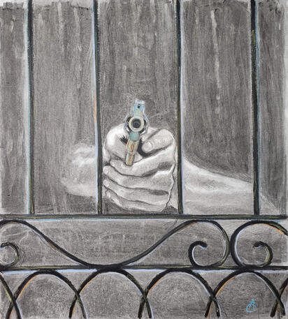 Charcoal on Grey Paper, 18 x 20