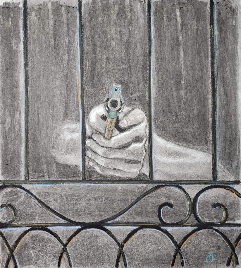 Charcoal on Grey Paper, 18 x 20