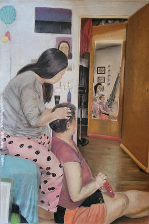 40 x 60, Chalk Pastel on Grey paper